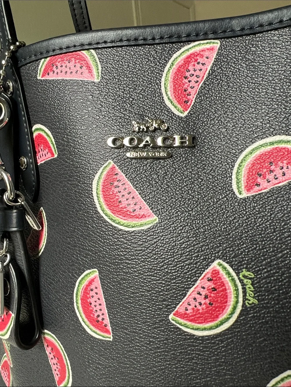Coach Metro Navy Watermelon Print Tote, Reversible